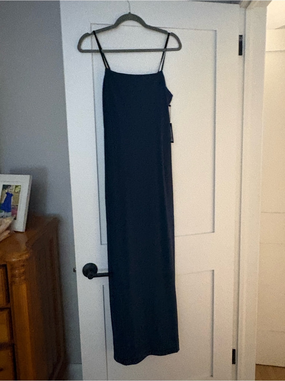 Kenneth Cole Navy Maxi Slip Dress with Spaghetti Straps